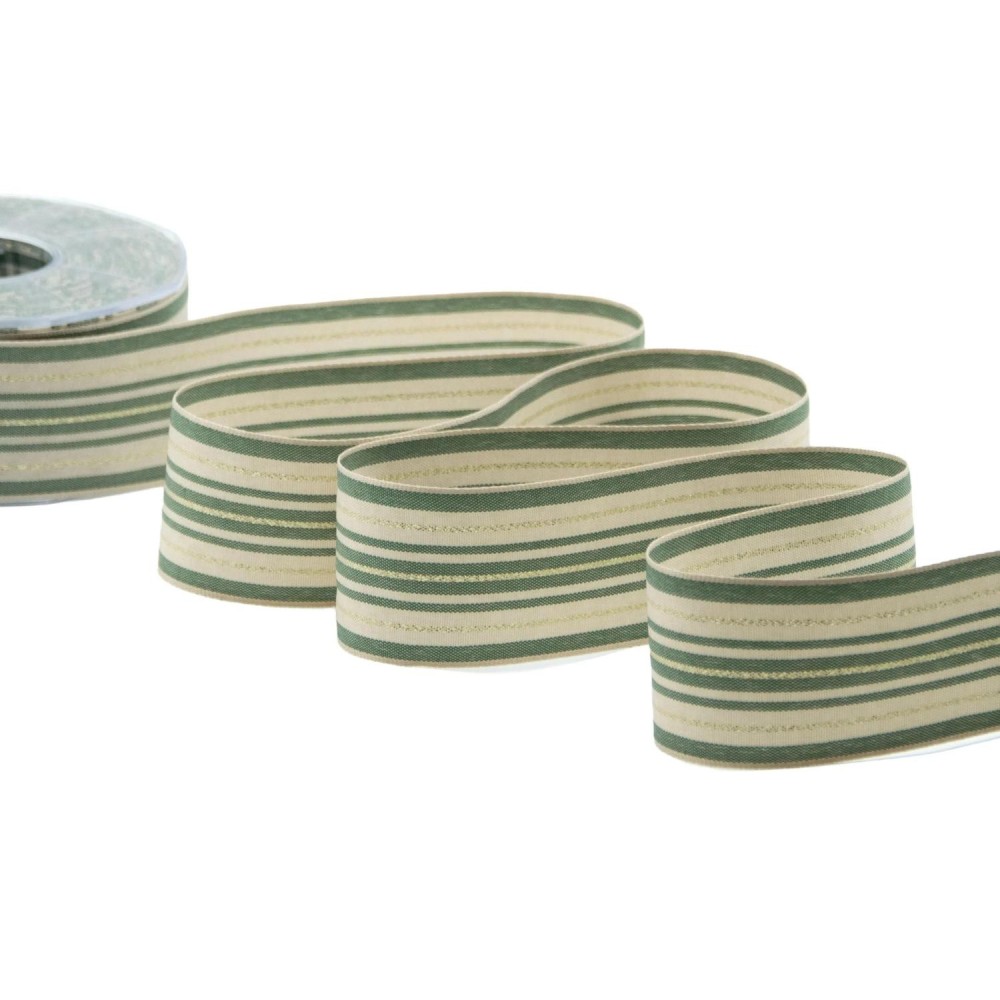 NASTRO VERDE STRIPE RIGATO 40MM. 20MT.